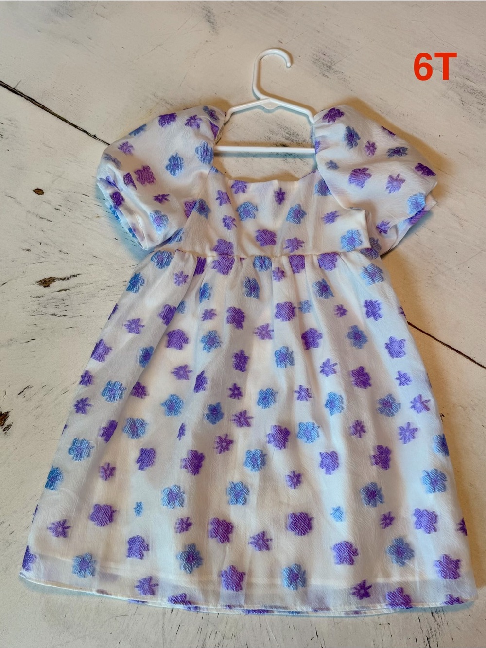 Buddy Love White Dress with Purple & Light Blue Floral Motif